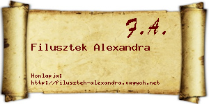 Filusztek Alexandra névjegykártya