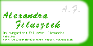 alexandra filusztek business card